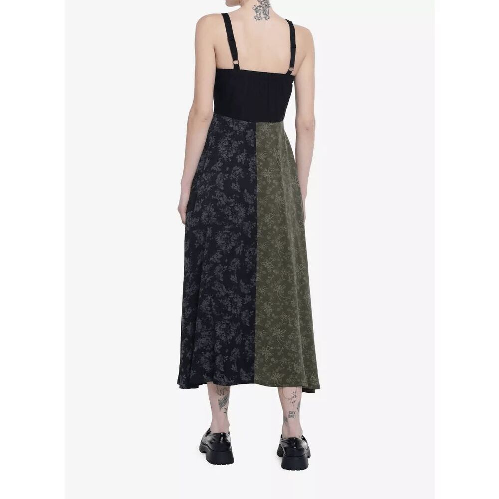 Thorn & Fable Hot Topic Skeleton Fairy Green Black Colorblock Dress L - Picture 3 of 9